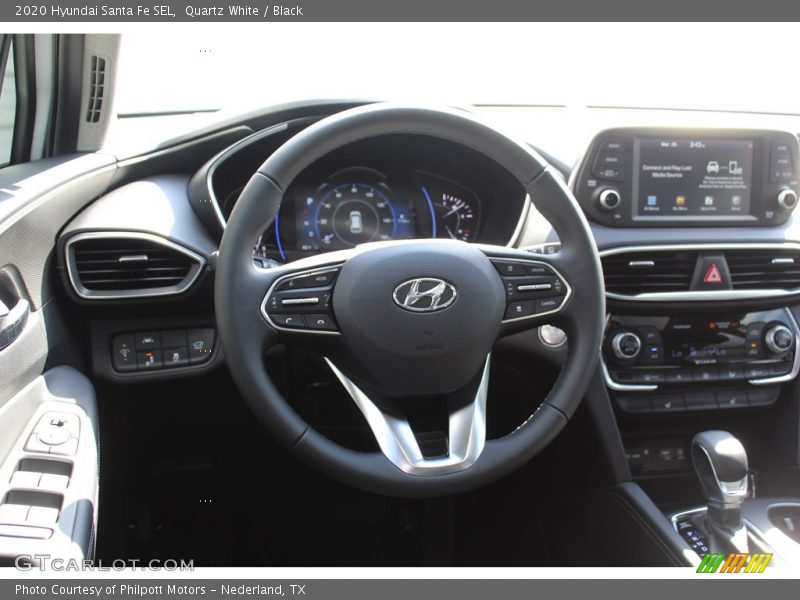 Quartz White / Black 2020 Hyundai Santa Fe SEL