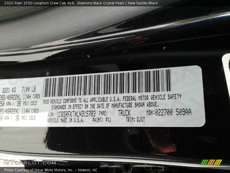 Diamond Black Crystal Pearl / New Saddle/Black 2020 Ram 1500 Longhorn Crew Cab 4x4