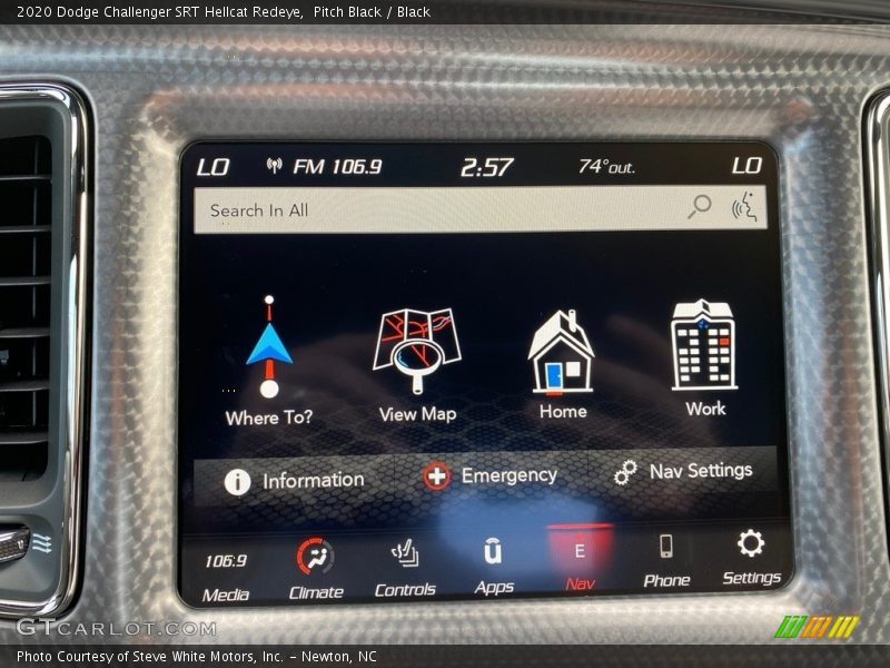 Controls of 2020 Challenger SRT Hellcat Redeye