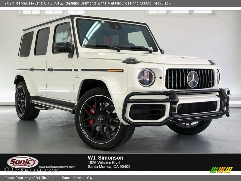 designo Diamond White Metallic / designo Classic Red/Black 2020 Mercedes-Benz G 63 AMG