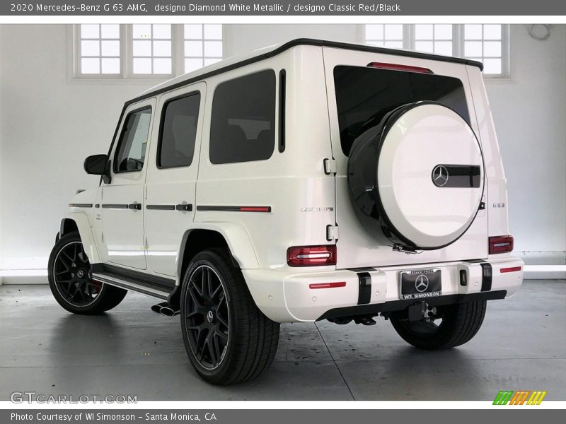 designo Diamond White Metallic / designo Classic Red/Black 2020 Mercedes-Benz G 63 AMG