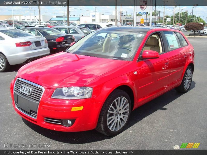 Brilliant Red / Beige 2008 Audi A3 2.0T