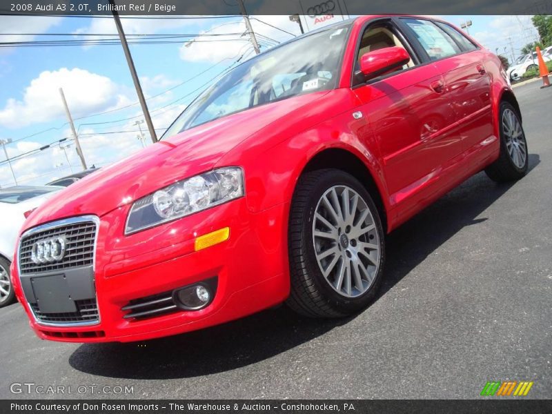 Brilliant Red / Beige 2008 Audi A3 2.0T