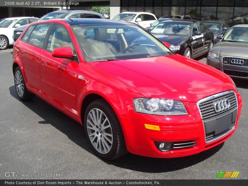 Brilliant Red / Beige 2008 Audi A3 2.0T