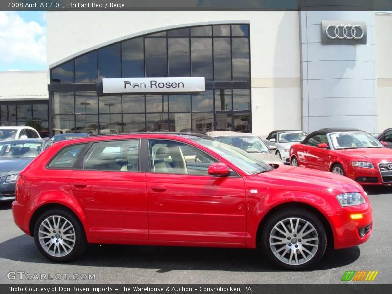 Brilliant Red / Beige 2008 Audi A3 2.0T