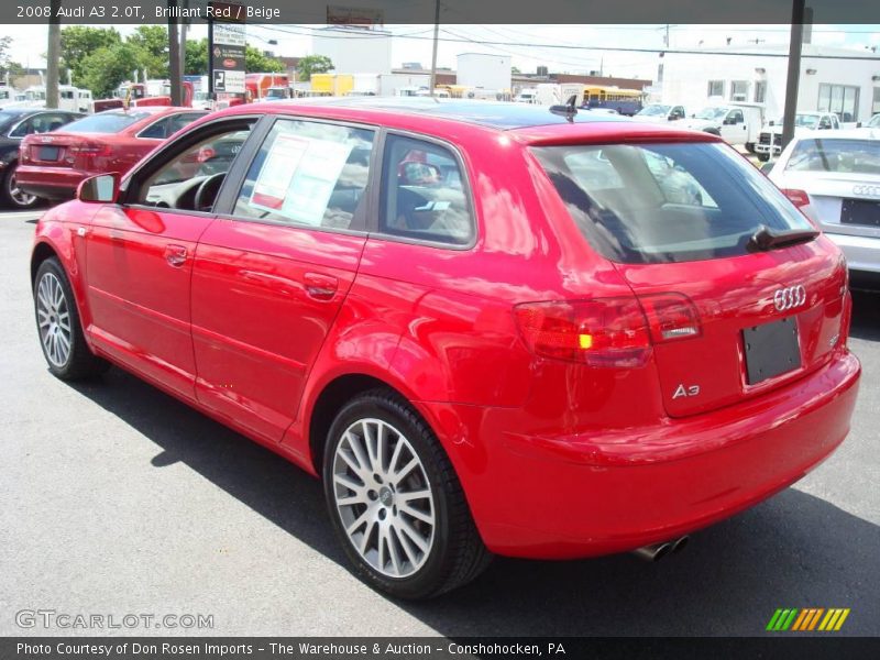 Brilliant Red / Beige 2008 Audi A3 2.0T