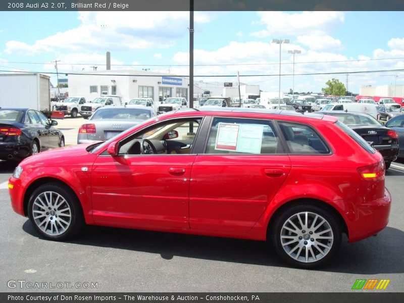 Brilliant Red / Beige 2008 Audi A3 2.0T