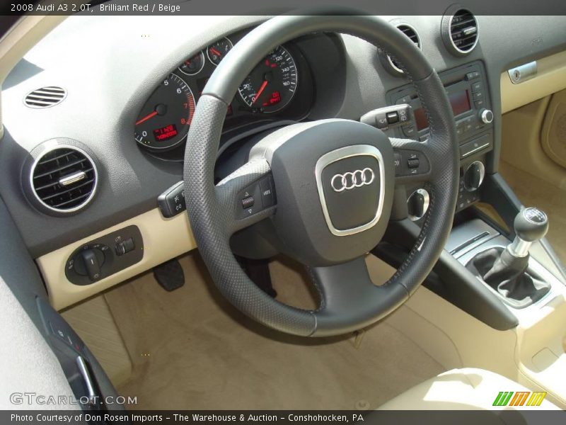 Brilliant Red / Beige 2008 Audi A3 2.0T