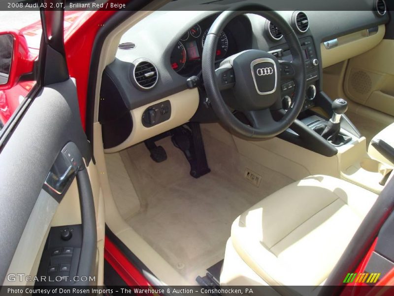 Brilliant Red / Beige 2008 Audi A3 2.0T