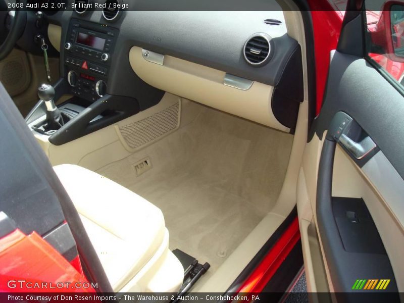 Brilliant Red / Beige 2008 Audi A3 2.0T