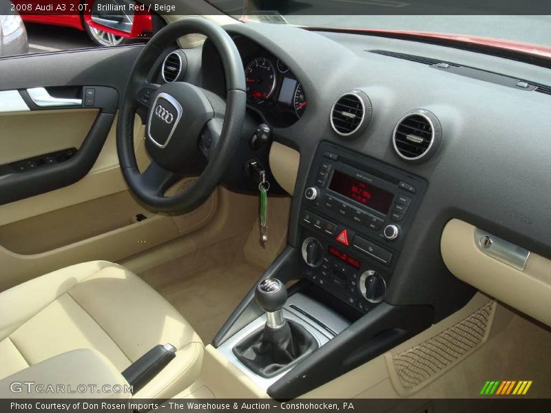 Brilliant Red / Beige 2008 Audi A3 2.0T