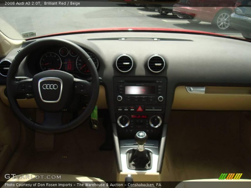 Brilliant Red / Beige 2008 Audi A3 2.0T