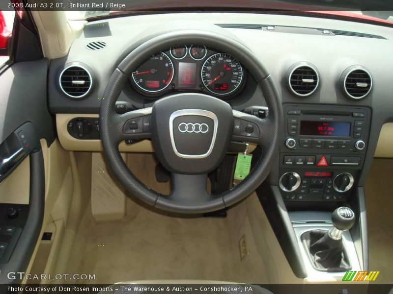 Brilliant Red / Beige 2008 Audi A3 2.0T