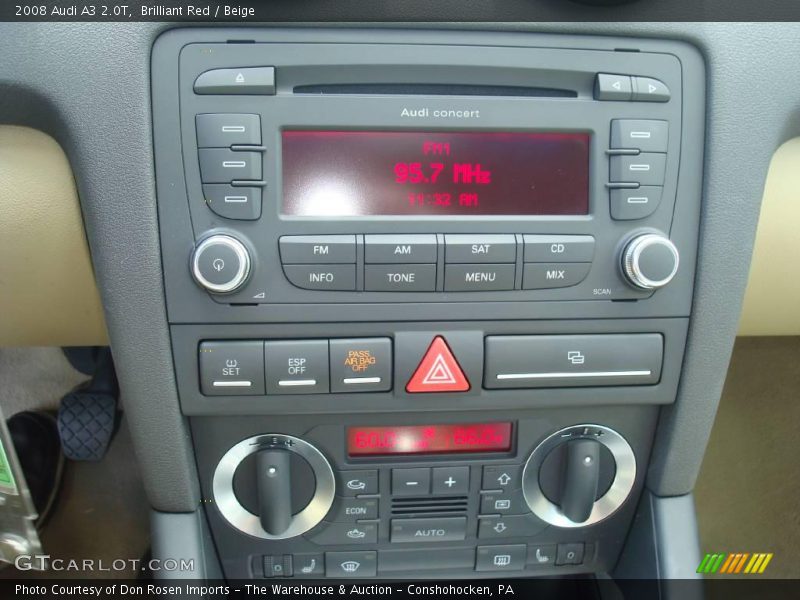 Brilliant Red / Beige 2008 Audi A3 2.0T