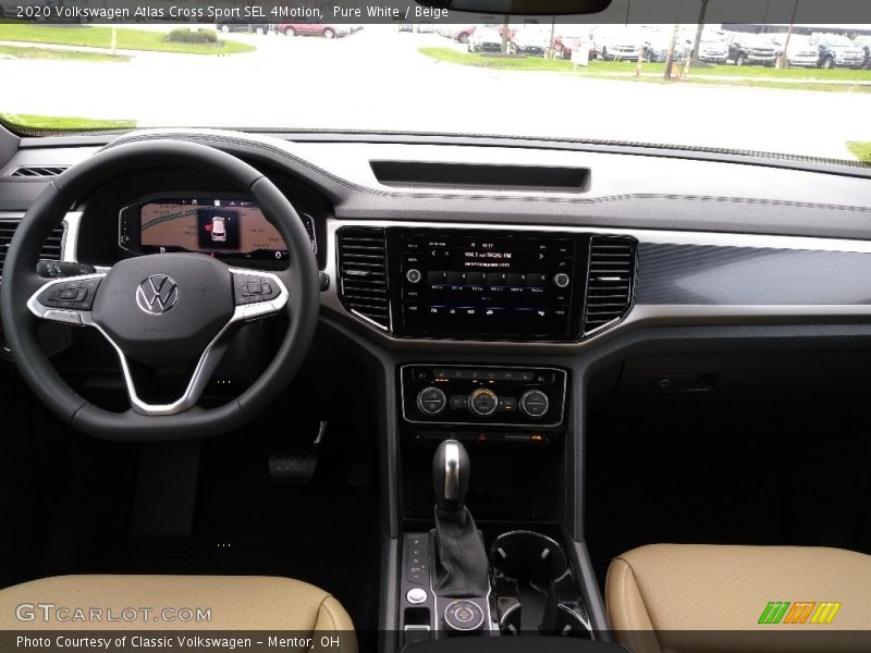 Pure White / Beige 2020 Volkswagen Atlas Cross Sport SEL 4Motion