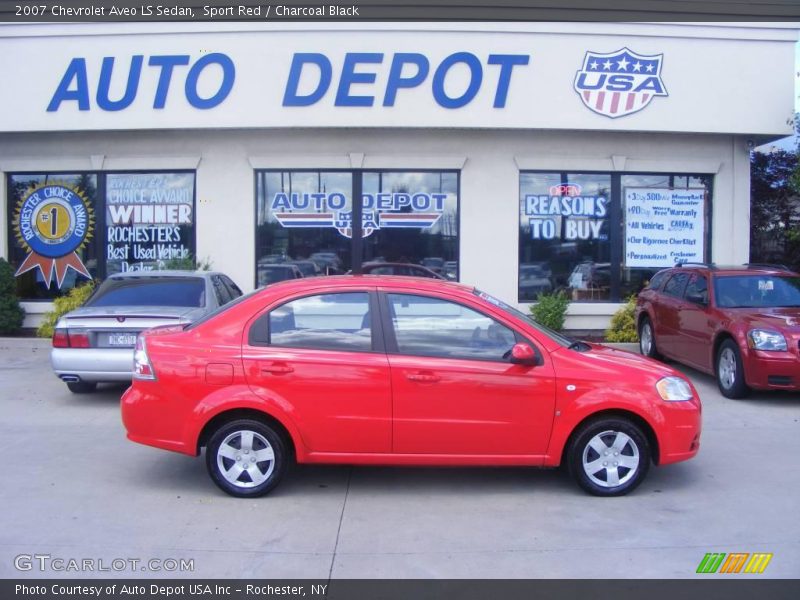 Sport Red / Charcoal Black 2007 Chevrolet Aveo LS Sedan