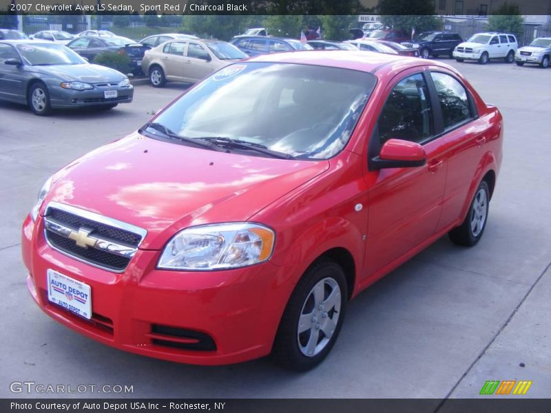 Sport Red / Charcoal Black 2007 Chevrolet Aveo LS Sedan