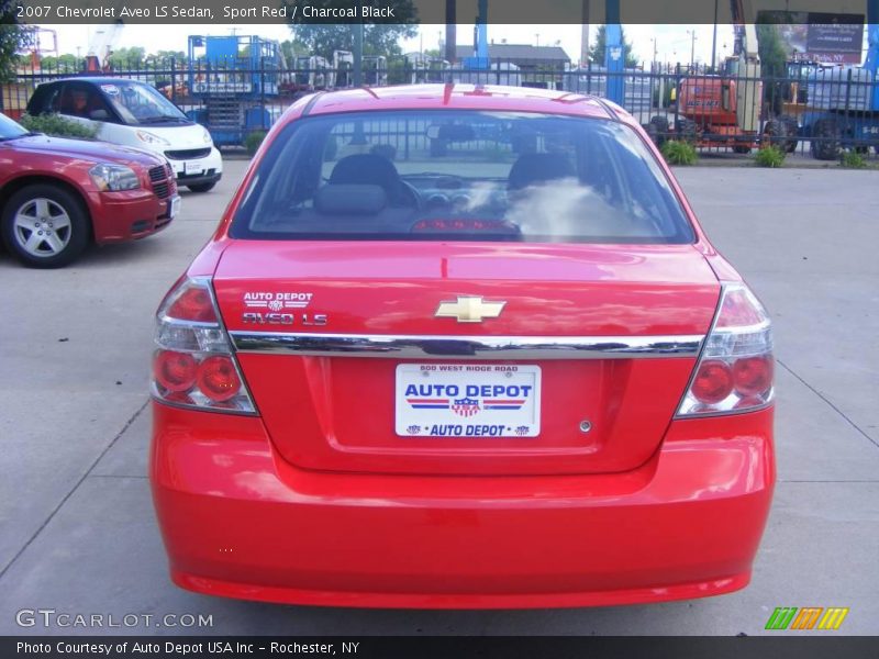 Sport Red / Charcoal Black 2007 Chevrolet Aveo LS Sedan