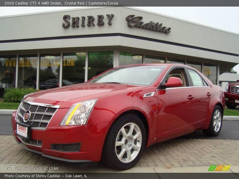 Crystal Red / Cashmere/Cocoa 2009 Cadillac CTS 4 AWD Sedan