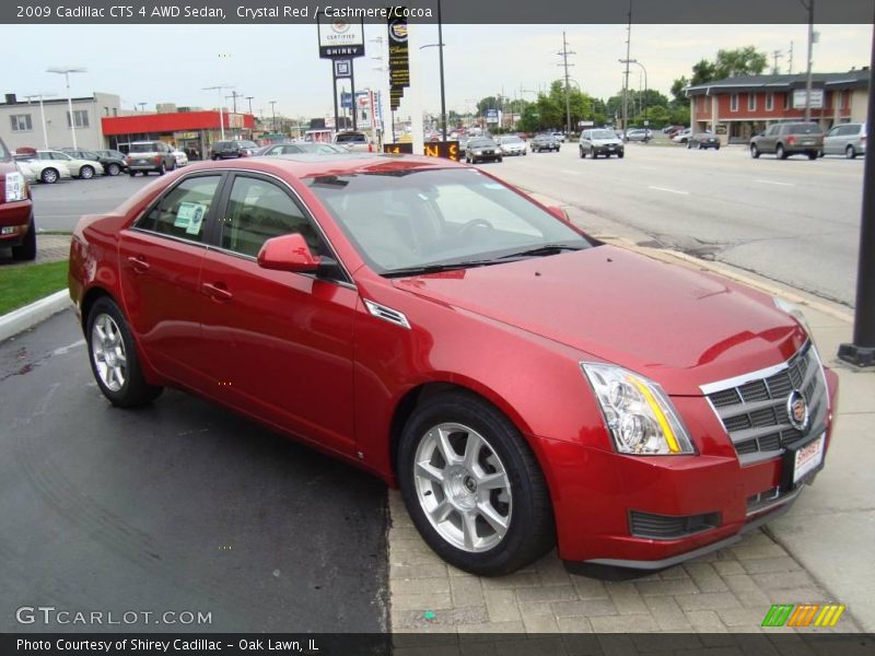 Crystal Red / Cashmere/Cocoa 2009 Cadillac CTS 4 AWD Sedan