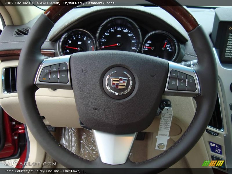 Crystal Red / Cashmere/Cocoa 2009 Cadillac CTS 4 AWD Sedan