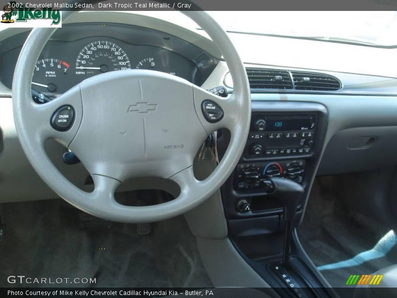Dark Tropic Teal Metallic / Gray 2002 Chevrolet Malibu Sedan