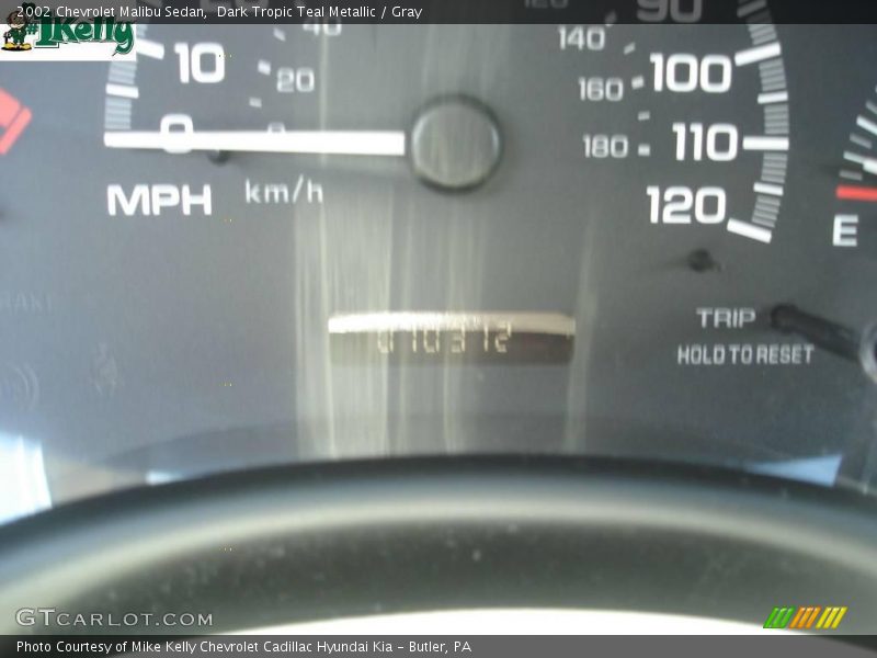 Dark Tropic Teal Metallic / Gray 2002 Chevrolet Malibu Sedan