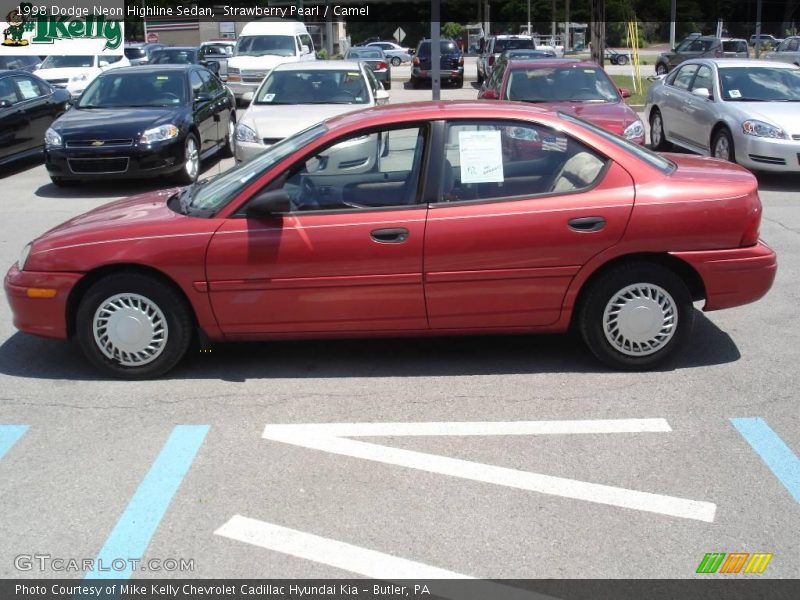Strawberry Pearl / Camel 1998 Dodge Neon Highline Sedan