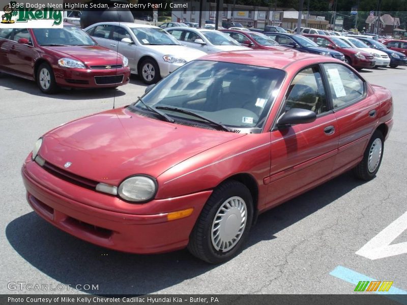 Strawberry Pearl / Camel 1998 Dodge Neon Highline Sedan