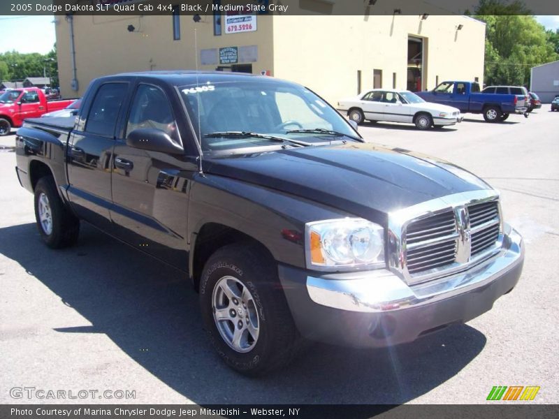 Black / Medium Slate Gray 2005 Dodge Dakota SLT Quad Cab 4x4