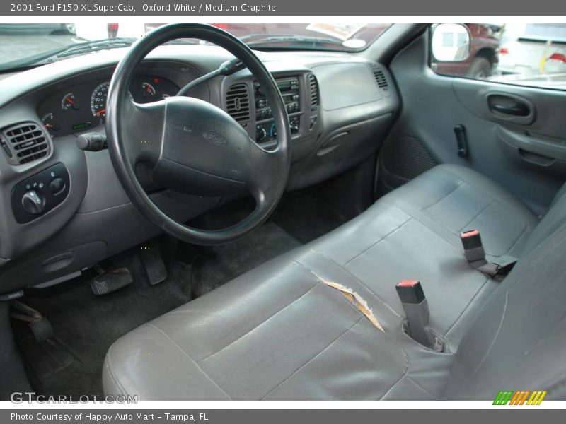 Oxford White / Medium Graphite 2001 Ford F150 XL SuperCab