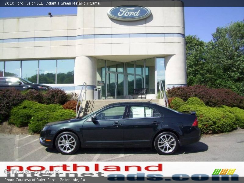 Atlantis Green Metallic / Camel 2010 Ford Fusion SEL
