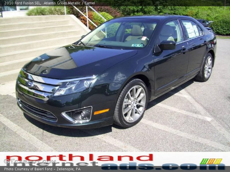Atlantis Green Metallic / Camel 2010 Ford Fusion SEL