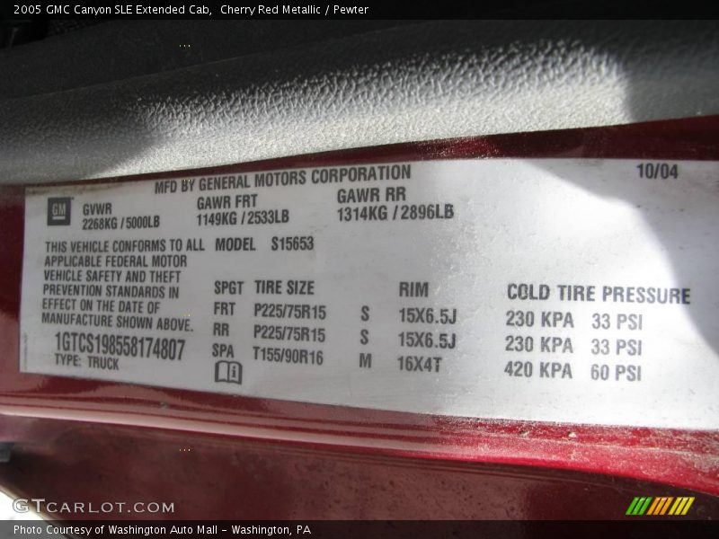 Cherry Red Metallic / Pewter 2005 GMC Canyon SLE Extended Cab