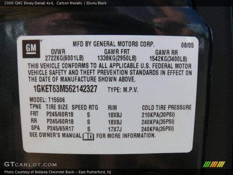 Carbon Metallic / Ebony Black 2006 GMC Envoy Denali 4x4