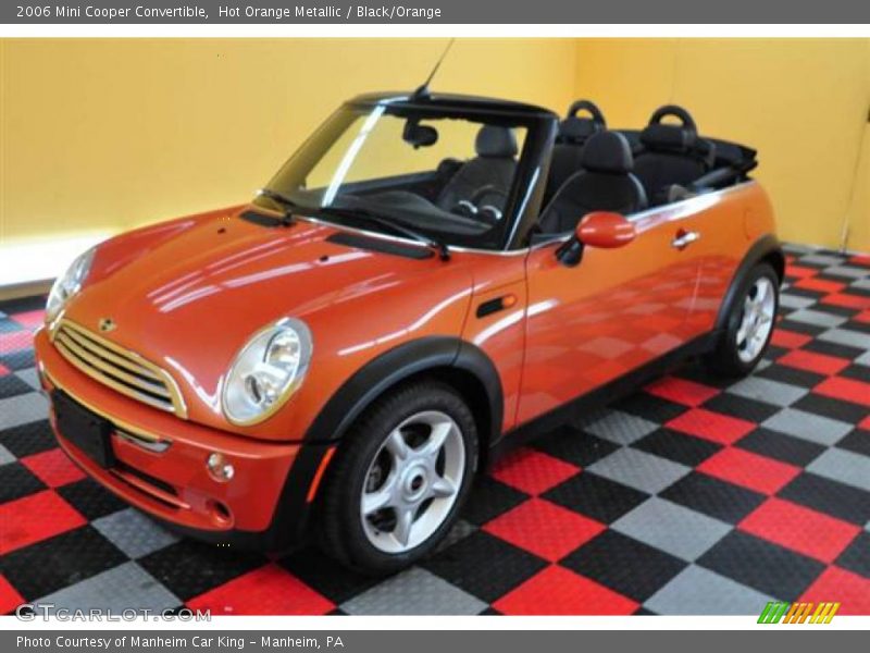 Hot Orange Metallic / Black/Orange 2006 Mini Cooper Convertible