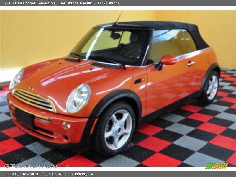 Hot Orange Metallic / Black/Orange 2006 Mini Cooper Convertible