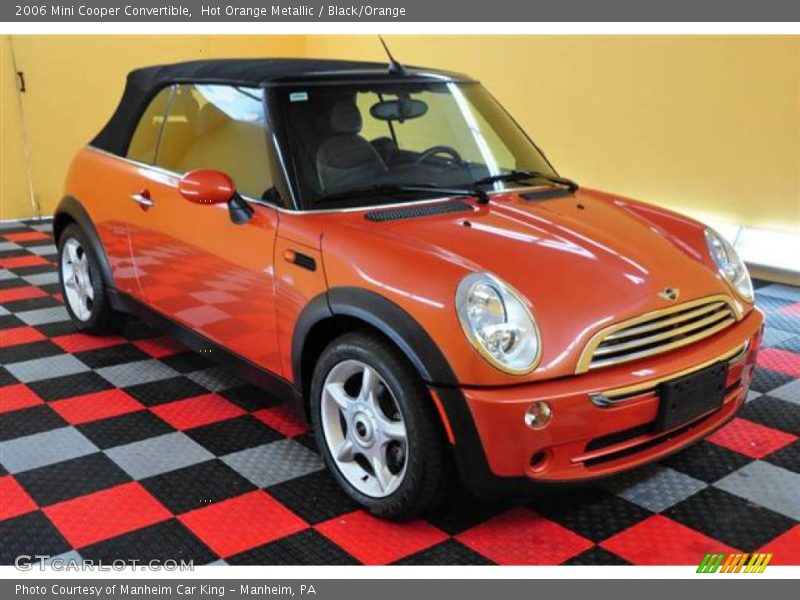 Hot Orange Metallic / Black/Orange 2006 Mini Cooper Convertible