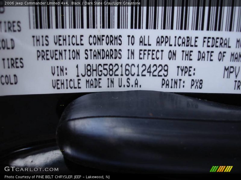 Black / Dark Slate Gray/Light Graystone 2006 Jeep Commander Limited 4x4