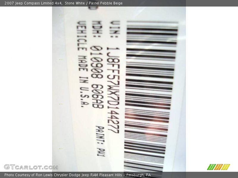 Stone White / Pastel Pebble Beige 2007 Jeep Compass Limited 4x4