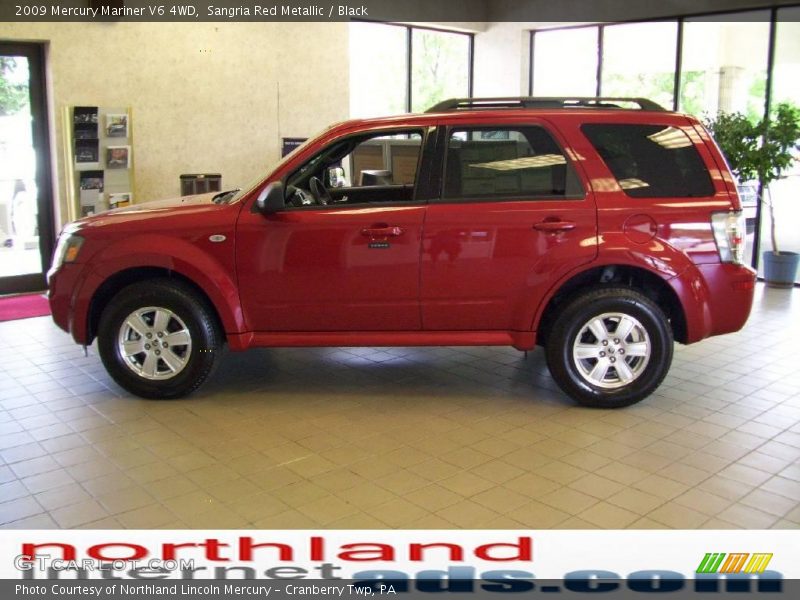 Sangria Red Metallic / Black 2009 Mercury Mariner V6 4WD