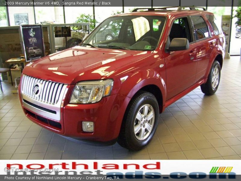 Sangria Red Metallic / Black 2009 Mercury Mariner V6 4WD