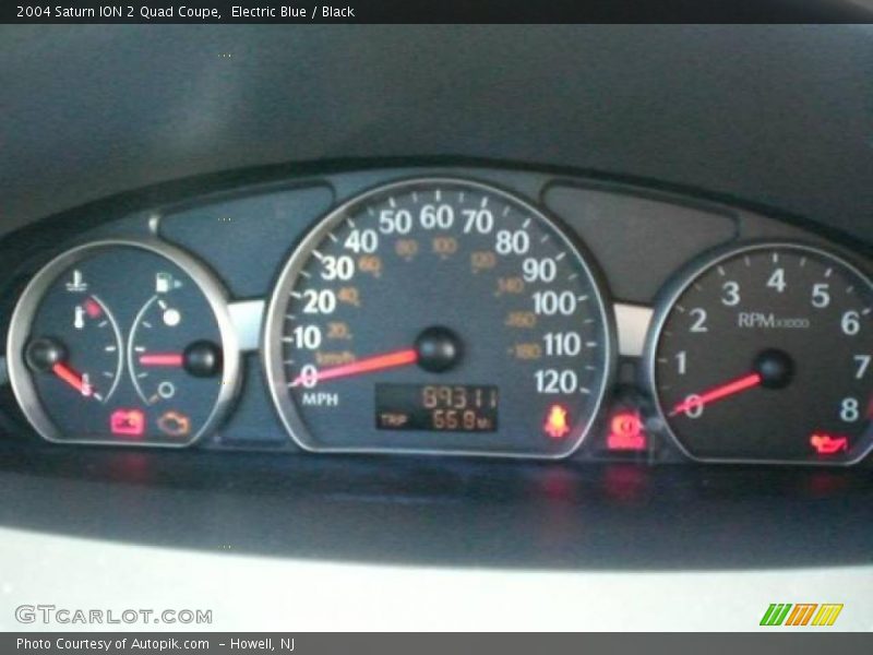 Electric Blue / Black 2004 Saturn ION 2 Quad Coupe