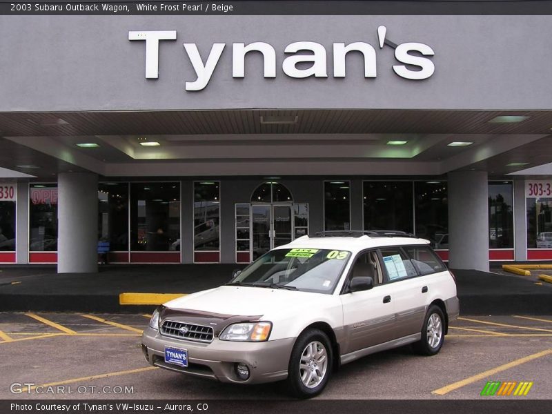 White Frost Pearl / Beige 2003 Subaru Outback Wagon