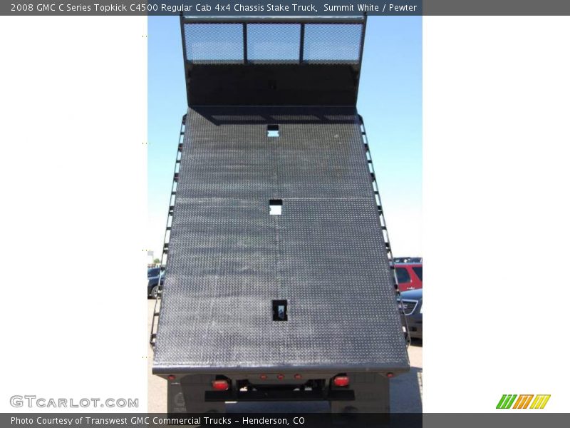 Summit White / Pewter 2008 GMC C Series Topkick C4500 Regular Cab 4x4 Chassis Stake Truck