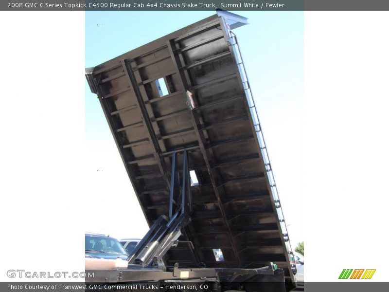Summit White / Pewter 2008 GMC C Series Topkick C4500 Regular Cab 4x4 Chassis Stake Truck