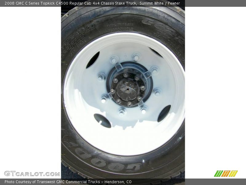 Summit White / Pewter 2008 GMC C Series Topkick C4500 Regular Cab 4x4 Chassis Stake Truck