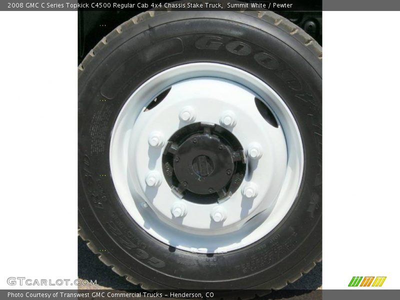 Summit White / Pewter 2008 GMC C Series Topkick C4500 Regular Cab 4x4 Chassis Stake Truck