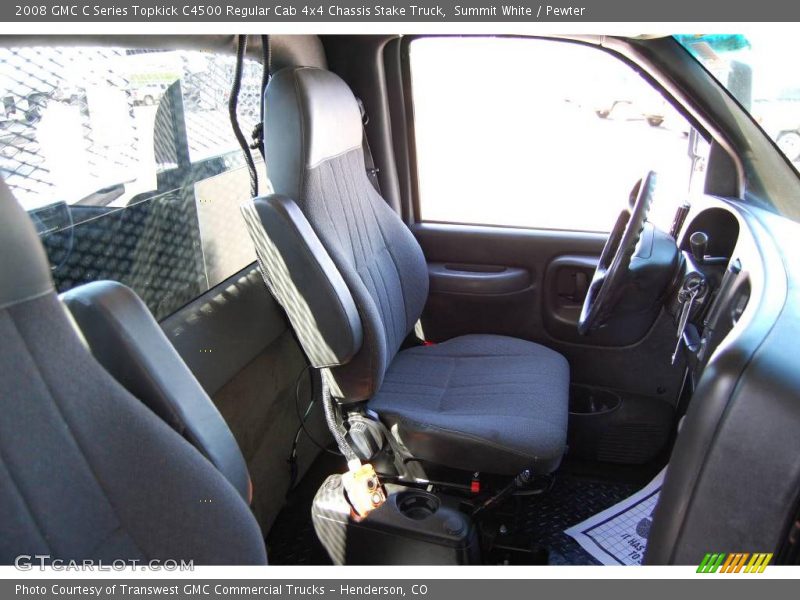 Summit White / Pewter 2008 GMC C Series Topkick C4500 Regular Cab 4x4 Chassis Stake Truck