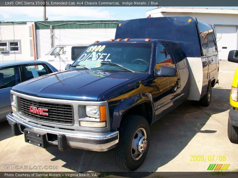 Indigo Metallic / Blue 1995 GMC Sierra 3500 SL Extended Cab 4x4 Chassis Commercial